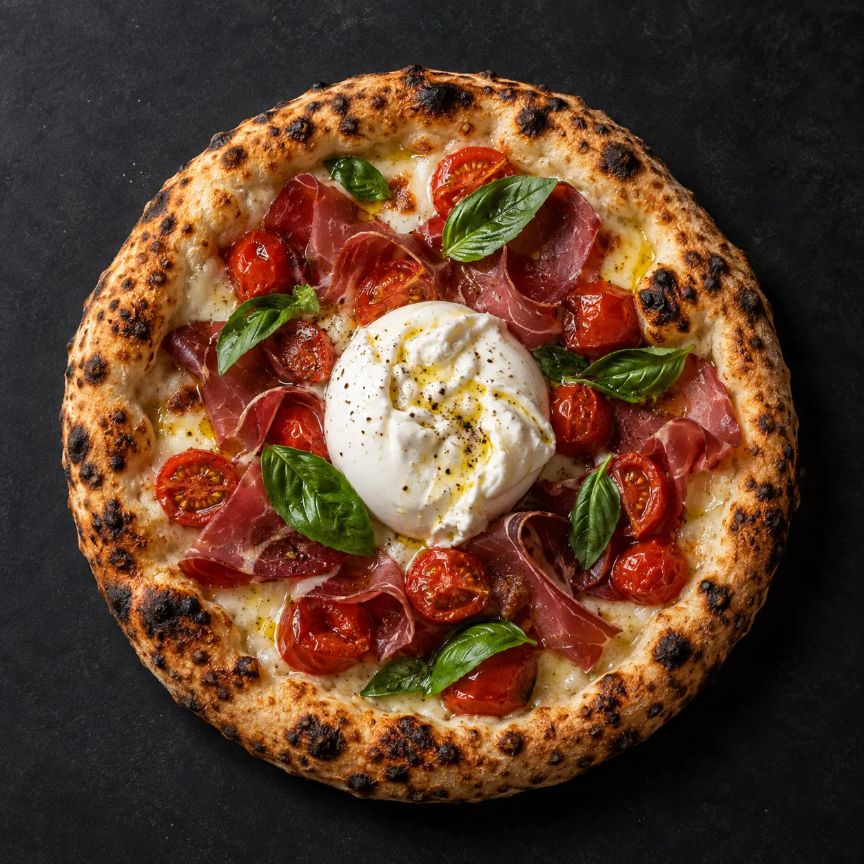 Bresaola burrata pizza