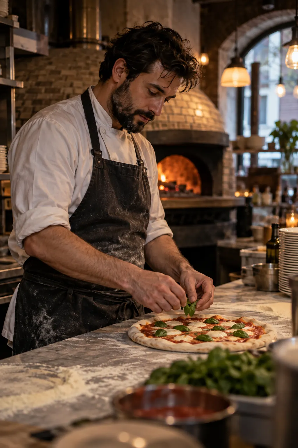 The chef at the counter